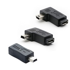 rgzhihuifz 90 Degree Left  Right Angle Mini USB Male to 29.3 14.4 8.9, Black