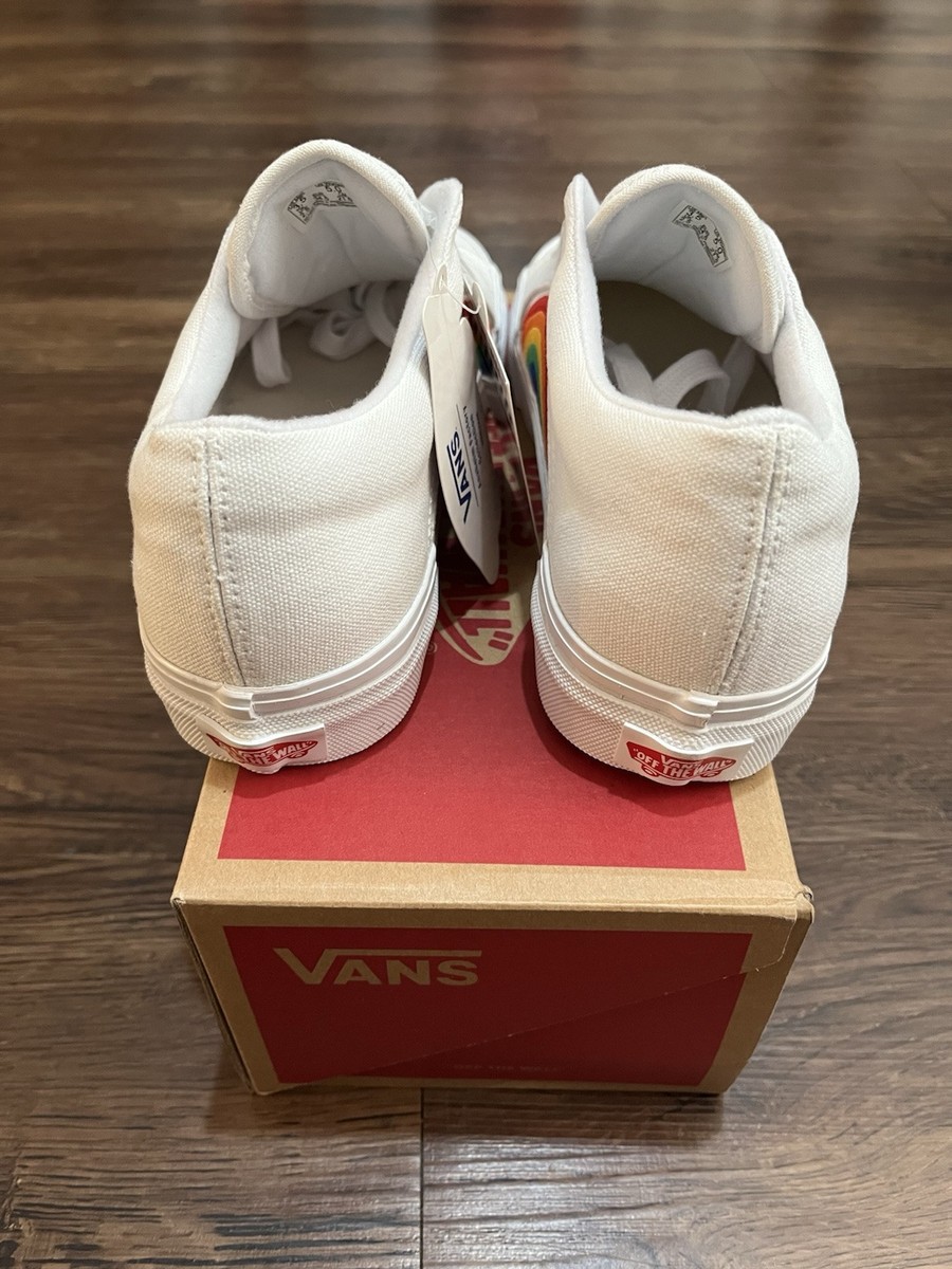 Vans Lampin 86 DX Pride White Men Sz 3.5 Rainbow VN0A54FC4GQ