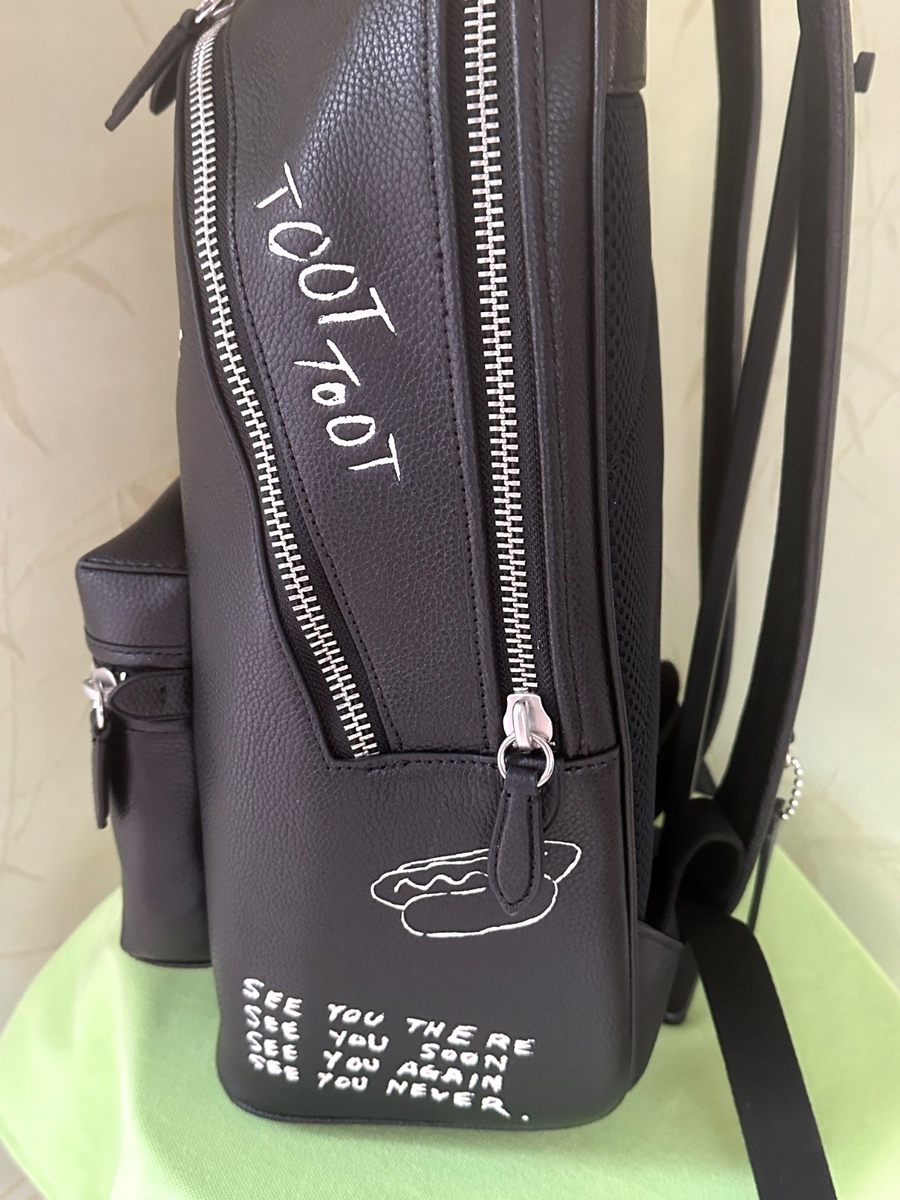 COACH CHARTER BACKPACK WITH SKETCH PRINT:NWT BLACK CAJ84 Retail