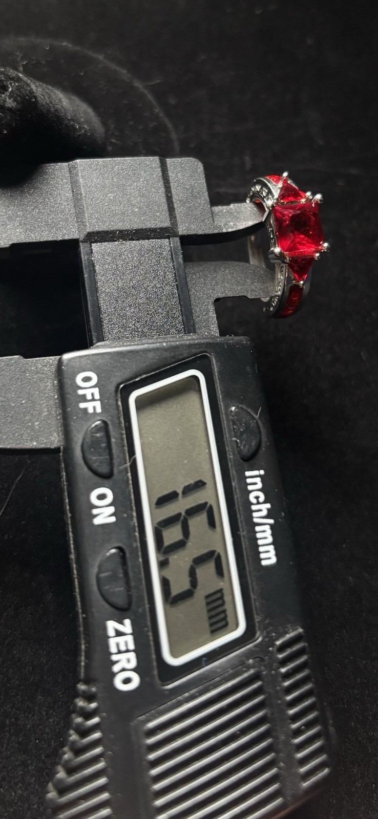 Solid 925 Sterling Silver Simulated Ruby Ring Siz… - image 5