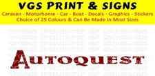 1 x ELDDIS AUTOQUEST MOTORHOME DECAL STICKERS CHOICE OF COLOURS #005