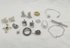 Mixed Lot of Vintage Sterling Silver Jewelry App 78 Grams Scrap or Not