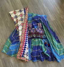 Blue Green Garba/Navaratri Lehenga Set