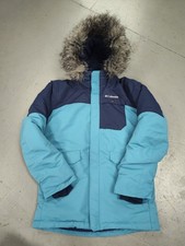 Columbia Omni-Tech Youth L 14/16 Winter Jacket Hooded Waterproof Faux Fur Coat