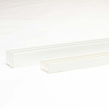 SET Glasf&uuml;hrungsprofil 4 mm - 100 cm / oben und unten in schwarz, wei&szlig; oder grau