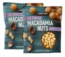 2 X of Kirkland Signature Dry Roasted Macadamia Nut Sea Salt 48 Oz Tota EXP 2/27