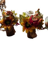 Rustic Artificial Fall Sunflower Centerpieces Twig & Burlap Wrapped
