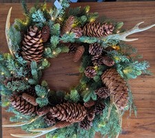 POTTERY BARN Lit Aspen Wreath - OPEN BOX