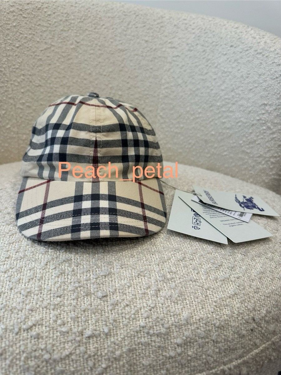 Burberry London Hat Archive Check Cotton Baseball Cap Size Large