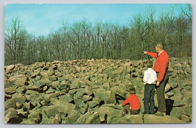The Ringing Rocks Bucks County PA Photochrome Postcard 1963