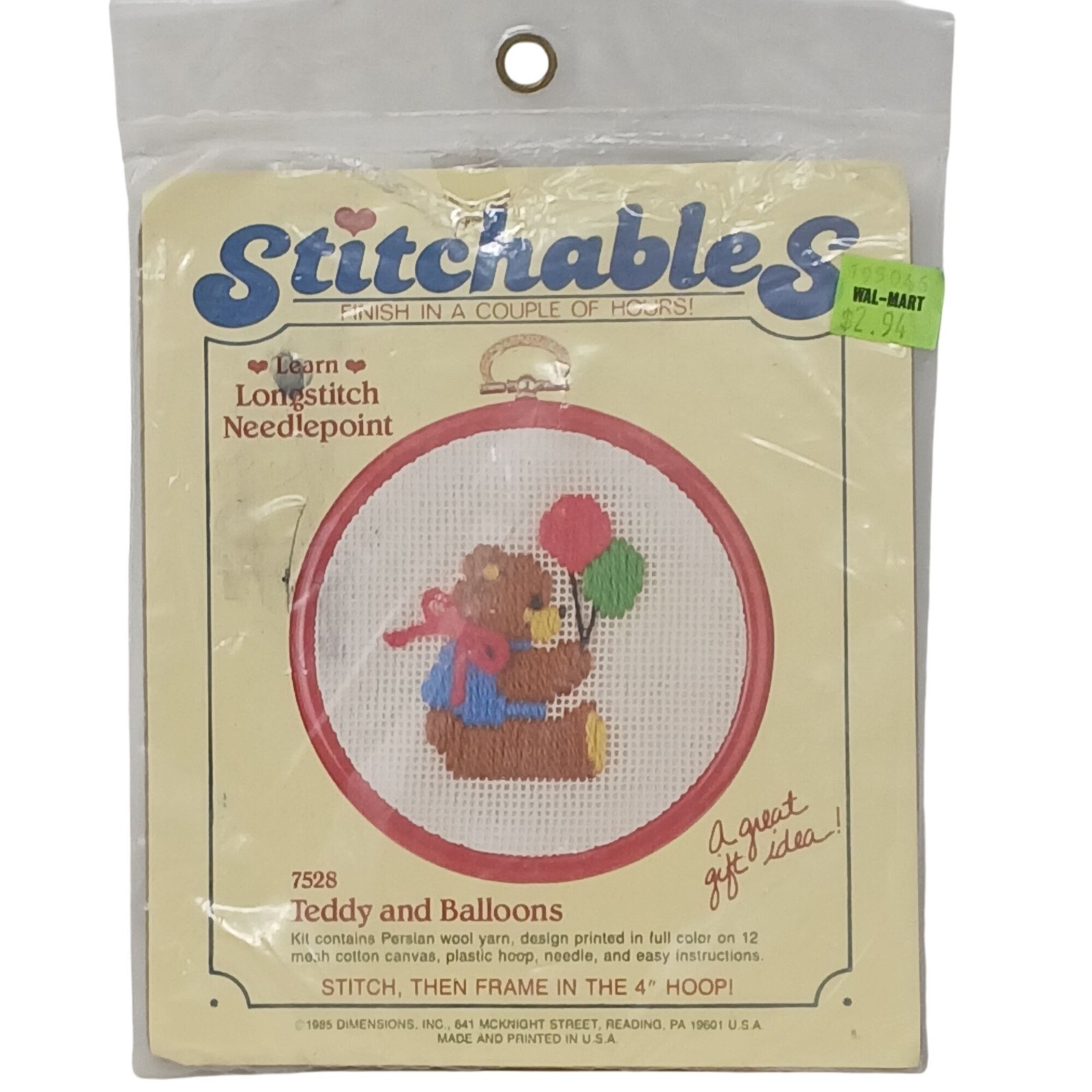 Dimensions Teddy & Balloons Needlepoint Kit 7528 Persian Woo