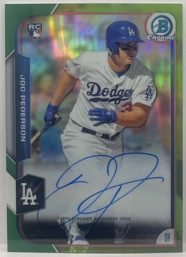 Joc Pederson [Green Refractor] #JPE 2015 Bowman Chrome Autograph Rookies card