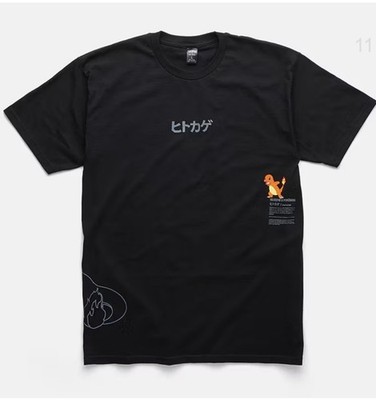 Super Rare 10 Deep Pokémon Fire Strike Charmander Tee Black XL