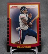 Malik Willis 2000 Throwback Rookie RC 2021-22 Bowman U University Card Dolphins. rookie card picture