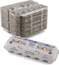 MT Products Printed Empty Egg Cartons Holds 12 Eggs - Cardboard Crate for Eggs (