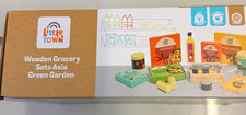 Little Town Wooden Grocery Pretend Play Set, Asia Green Garden, 10 Pieces