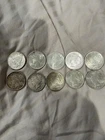 Lot of 10 Liberty Silver Peace dollars dated 1922 circulated