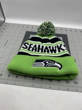 Seattle Seahawks Kids '47 Brand Retro Pom Pom Blue Green Beanie Hat Cap