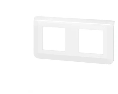 Plaque double horizontale blanche Legrand Mosaic composable