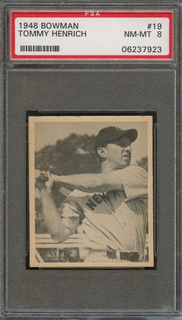 BB - 1948 Bowman - #19 - Tommy Henrich - PSA 8 - NM-MT