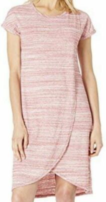 NWT Mod-o-doc Short Sleeve Dress with Crossover in Space Dyed Jersey Size XS