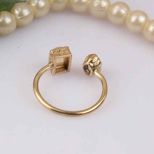 Blue Topaz And Opal Gemstone Ring With 18K Gold Plated Double Stone Ring Jewelry - Picture 3 of 5