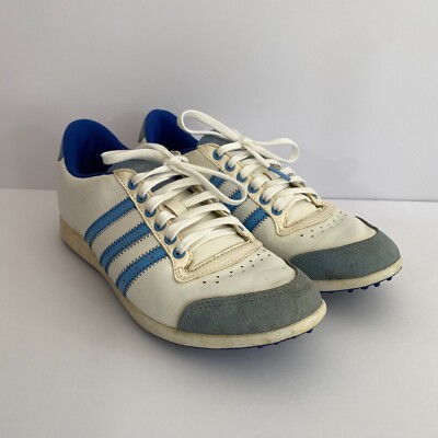 Adidas Adicross Golf Shoes Light Blue White Lace Up Retro Sneakers Womens 7.5