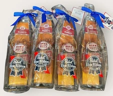 Pabst Blue Ribbon Pint Glasses -Set 4 PBR Can Shaped Beer Glasses Beer Lover NEW