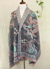 Fashion Colorful large Woman's Vintage Paisley Flower Cashmere Wool Shawls 979