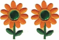 1.75" Yellow Flower Daisy Iron on Embroidery Patch