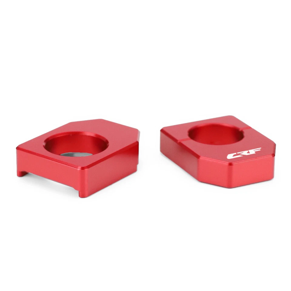 Ajustador de cadena de bloques de eje trasero CNC rojo para HONDA CRF250R CRF250X CRF450R 450L Foto 3 de 4