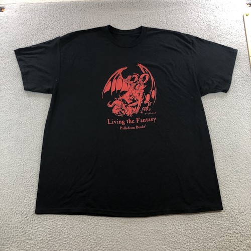 Living The Fantasy Palladium Books T Shirt Men’s 2XL Black Dragon Knight Graphic