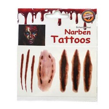 Realistic Scars Tattoos Ideal For Your Halloween Wounds Costume Blood 01