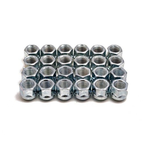 24pcs Open 14x1.5 Lug Nuts, 0.81" Tall, Taper Cone Seat, 19mm 3/4" Hex, Silver