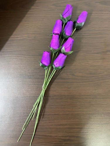 20 x Valentine Single Wooden Rose Bud in Cello and Ribbon Pink Red- All Colours - Picture 51 of 54