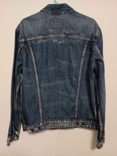 Levis Trucker Jean Jacket Mens Danica Faded Distressed Size S - Picture 4 of 13