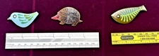 Margaret Johnson (Wildweed Aspen) - Lot of 3 Animal Broaches - Enamel on Copper