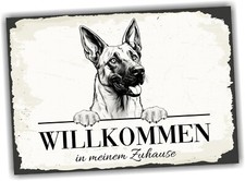Hundeschild Willkommen Zuhause Malinois Belgian Mali No.3 Dog Schild Spruch Türs