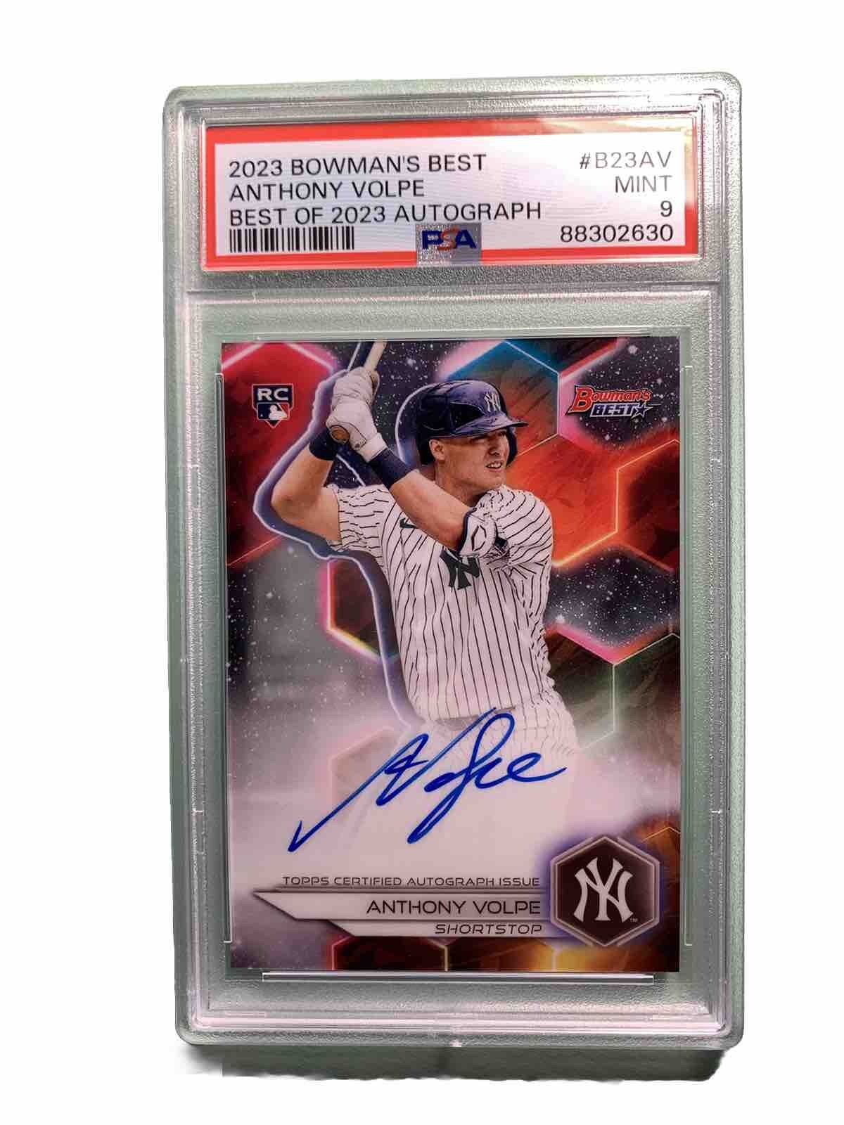 2023 Bowman's Best ANTHONY VOLPE Rookie Auto PSA 9 YANKEES #B23-AV RC