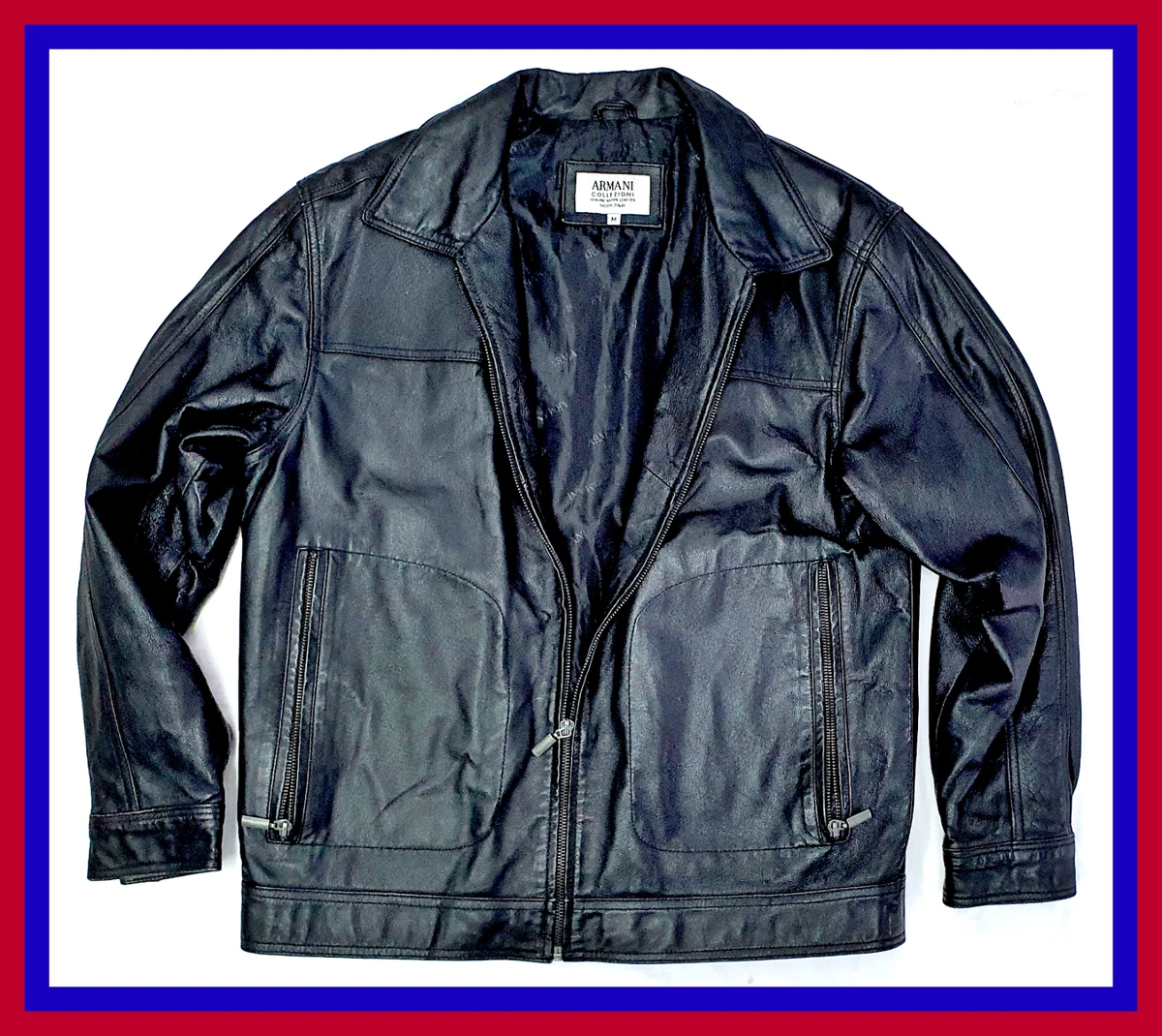 Emporio armani collezioni 2025 leather jacket