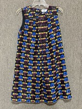 Anna Sui Sleeveless Metallic Circle Print Dress Women's Size Medium Multicolor
