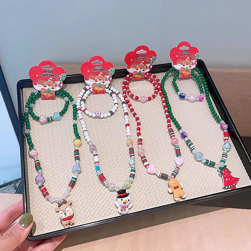 Children s Christmas Jewelry Set Little Girl Baby Handmade Beaded