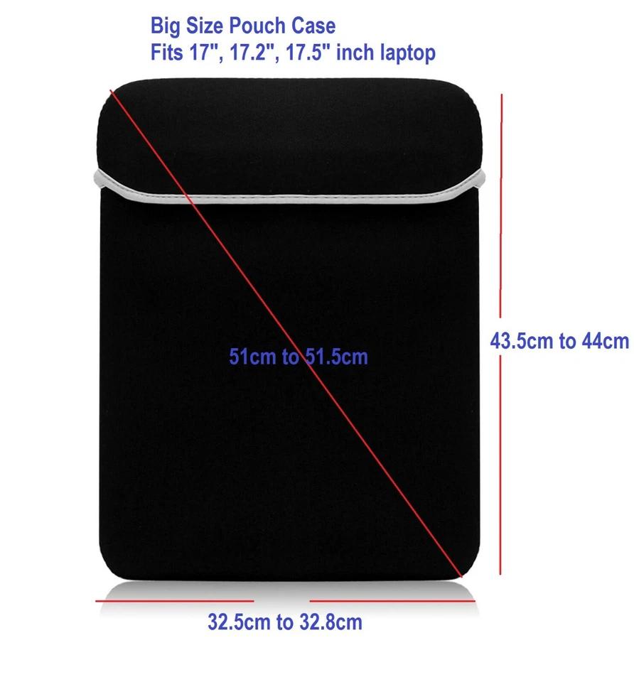 17" 17.3" 17.4 Laptop Sleeve Bag Notebook Computer Case Cover Protector - Image 2 of 2
