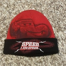 Lightning McQueen Disney Pixar Cars Winter Cuffed Beanie For Kids Winter Hat