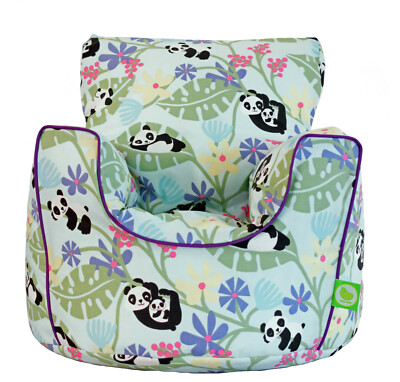 Baumwolle lila Panda Sitzsack Sessel mit Bohnen Kleinkindgröße von Bean Lazy