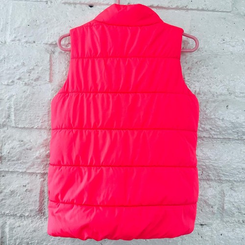 Puma Hot Pink Quilted Puffer Vest Full Zip Girls Size Xxs 3-4 Y Barbie Pink - Picture 7 of 8
