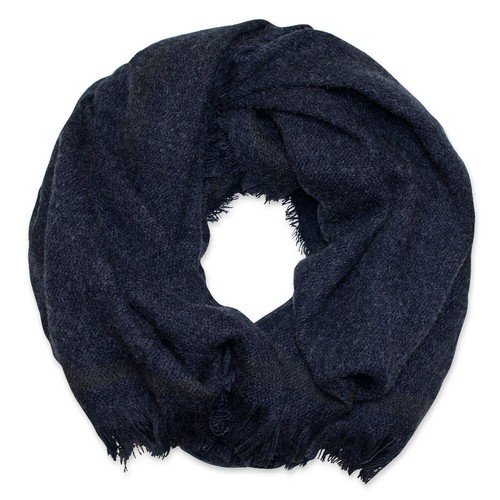 Pashmina Schal 220x78cm - Weicher Damenschal Mit Fransen Dunkelblau