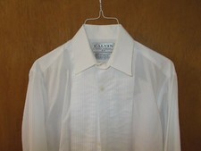 Mens White/Ivory Dress Tuxedo Shirt Long Sleeve  Wing Tip Collar assorted Sizes