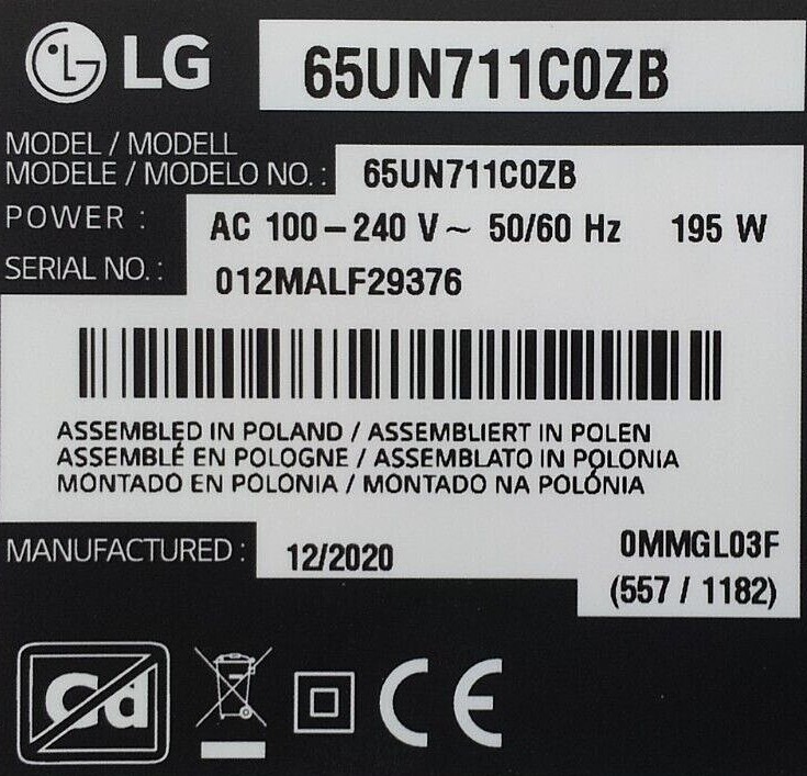 Main Brett EBT66531303 EAX69083603 Für LG 65UN711C0ZB | eBay 