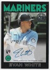 2021 Topps Series 1 Evan White 1986 Topps Baseball BLACK Rookie Auto #'d /199